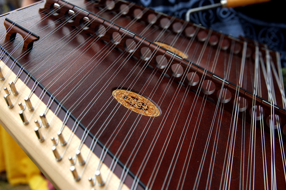 Close up detail of a Hammered Dulcimer at the Renaissance Fair. Shallow DOF